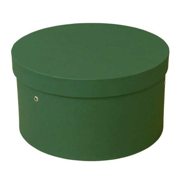 Cutie rotunda verde pentru trusou botez